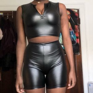 Faux leather summer set